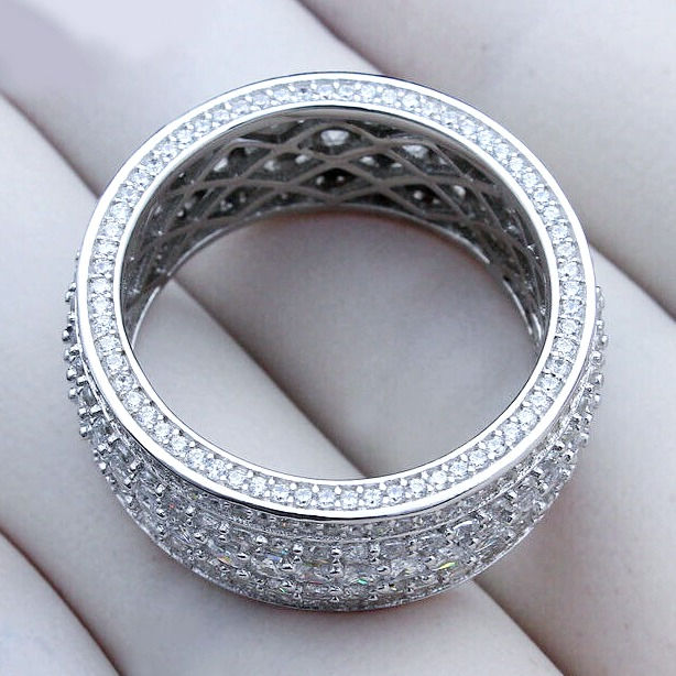 Thumbnail: [Sterling Silver] 5 LAYERED PAVE CZ BAND RING