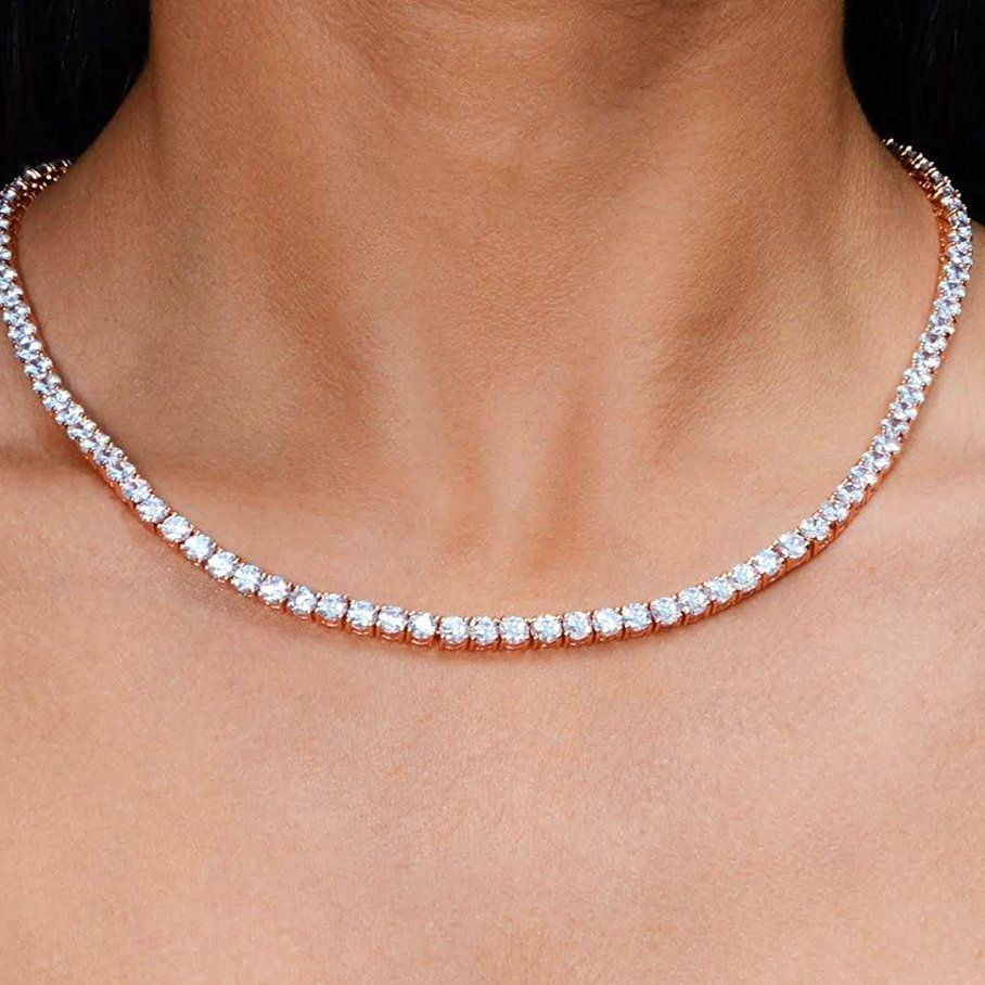 Thumbnail: [Sterling Silver] 4MM ROUND CZ TENNIS CHAIN