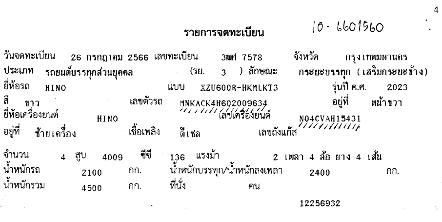 ภาพขนาดย่อ: HINO 4 ล้อ, กระบะคอกเหล็ก (2023) HO10-6601560