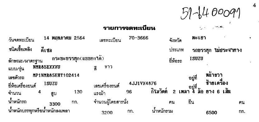 ภาพขนาดย่อ: ISUZU 6 ล้อ กระบะดั๊มพ์ (2021) HO51-6400091