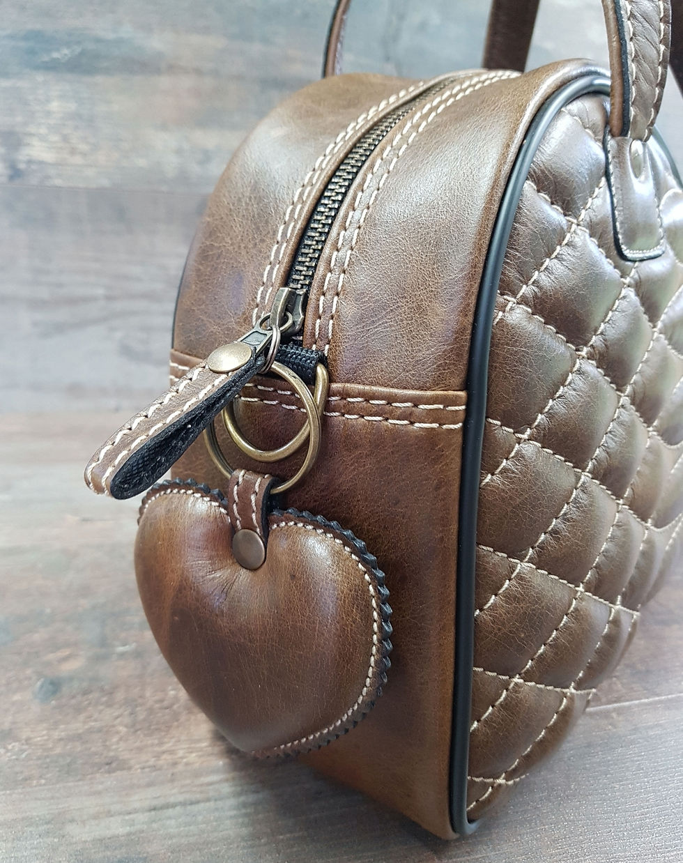 Miniature : Sac SkinAss cuir vintage marron matelassé / vintageBrown  leathe