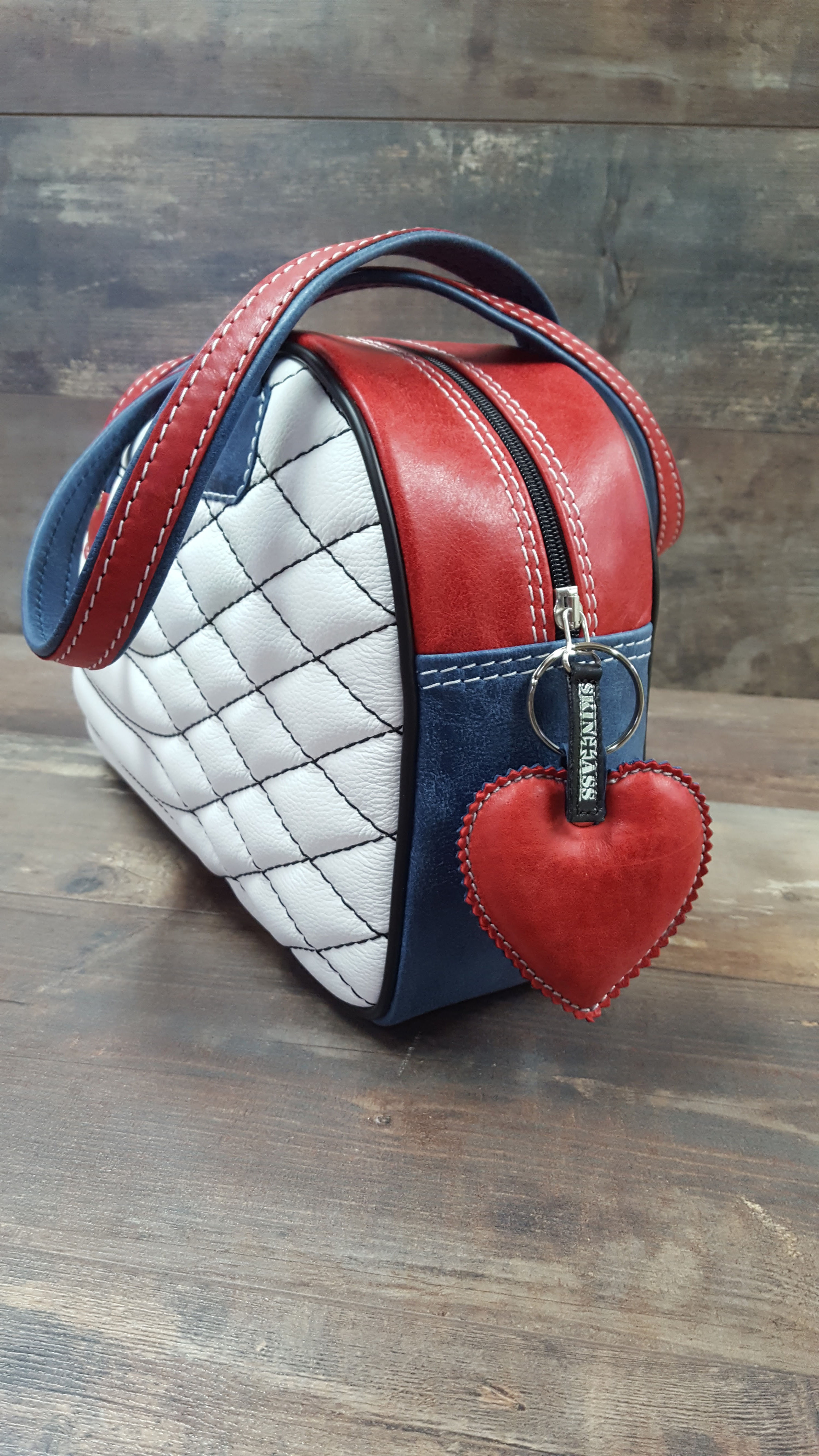 Sac SkinAss cuir tricolore matelassé / tricolor quilted leather bag