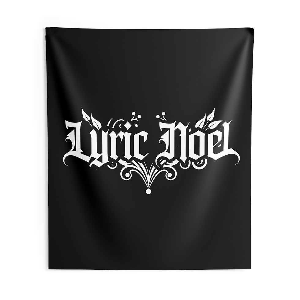 Thumbnail: Lyric Noel Indoor Wall Tapestries - Modern Black & Gold Design for Music Lovers