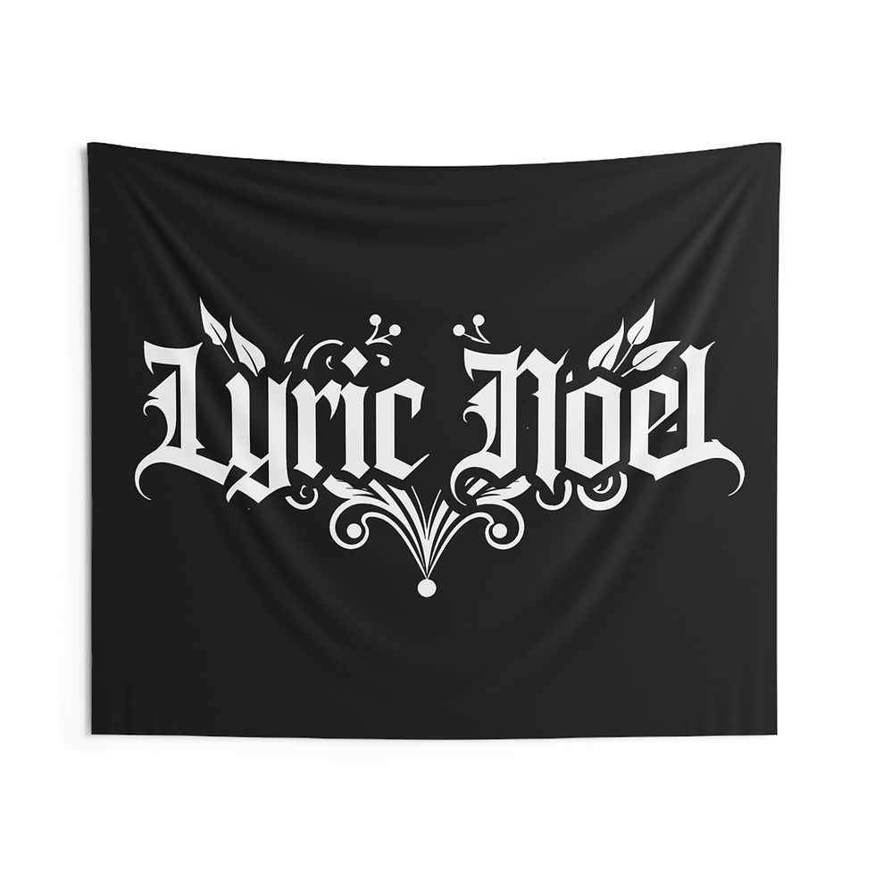 Thumbnail: Lyric Noel Indoor Wall Tapestries - Modern Black & Gold Design for Music Lovers