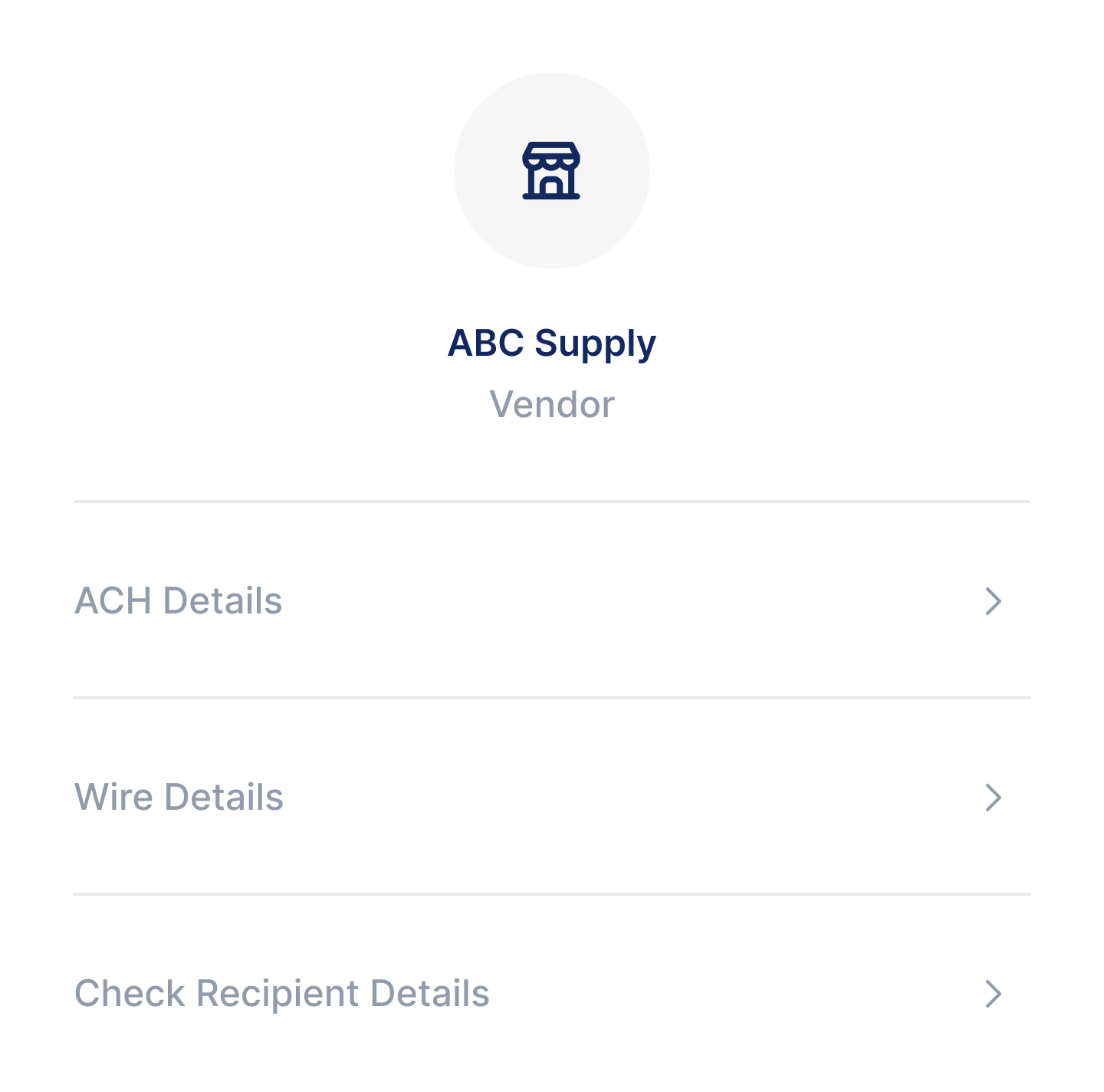 Recipient Vendor