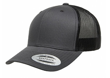Custom Yupoong 6606 Adult Retro Trucker Cap Charcoal  Two Color