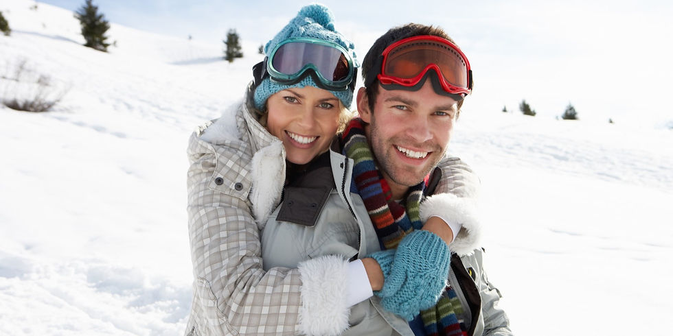 casal na neve