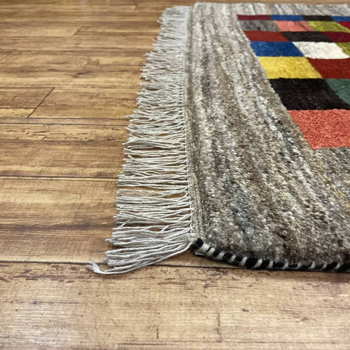 手織りペルシャ絨毯　ギャッベ　新品　ロリバフ　141cm × 104cm 手織りペルシャ絨毯新品ギャッベロリバフ212×157cmリビングサイズ