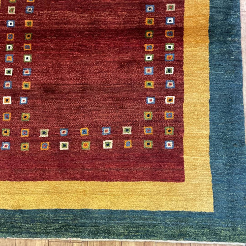 手織りペルシャ絨毯　新品　リズバフRIZBAFT　145cm × 106cm 手織りペルシャ絨毯 新品 ギャッベ RIZBAFT リズバフ 145 x