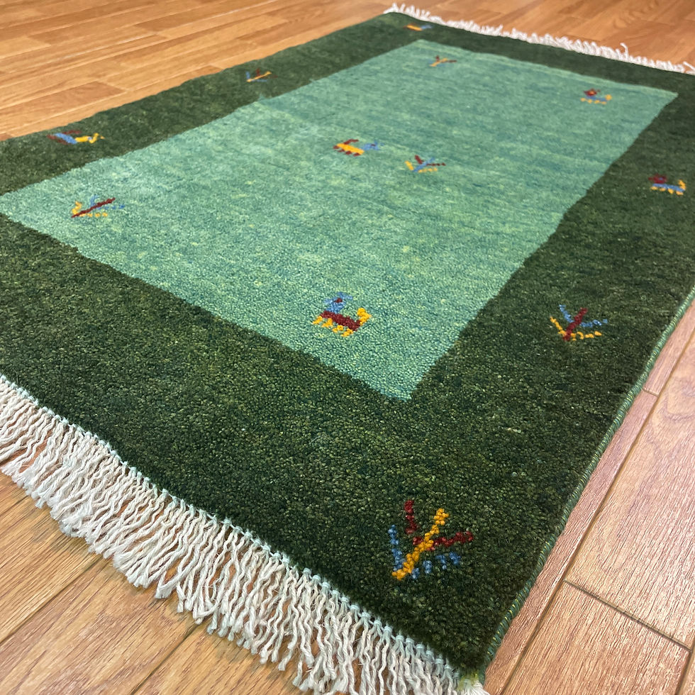 サムネイル： 手織りペルシャ絨毯　ギャッべ　リズバスト　新品　88×60cm　玄関、寝室サイズ　ラグ、カーペット　Ni418