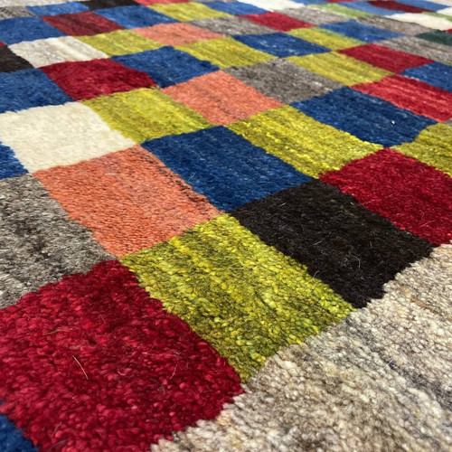 手織りペルシャ絨毯 新品 ギャッベ LOLBAFT ロリバフ 141 x 104cm 
