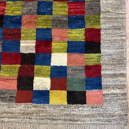 手織りペルシャ絨毯 新品 ギャッベ LOLBAFT ロリバフ 141 x 104cm 