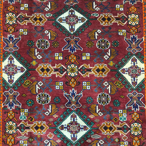 手織りペルシャ絨毯　未使用に近い　美品　シーラーズ産　220cm × 132cm 手織りペルシャ絨毯 未使用に近い 美品 シーラーズ産 220cm
