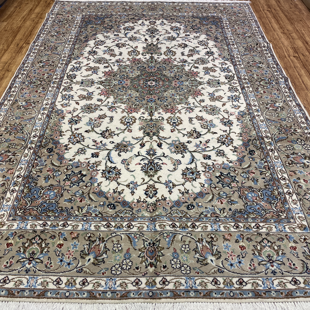 手織りペルシャ絨毯 新品 ヤズド産 298 × 198cm Ni273/2185 ラグ、カーペット リビングサイズ