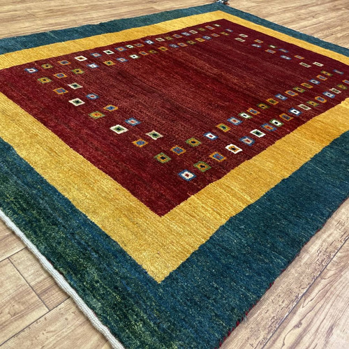 手織りペルシャ絨毯　新品　ギャッベ　リズバフ　168cm × 113cm 手織りペルシャ絨毯 新品 ギャッベ RIZBAFT リズバフ 145 x