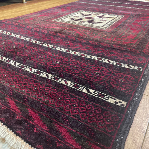 手織りペルシャ絨毯 中古 美品 トライバルラグ バルーチ産 169×91cm 