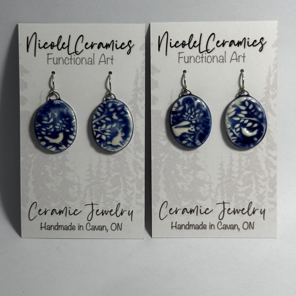 Thumbnail: Cobalt Blue Wilds Ceramic Earrings