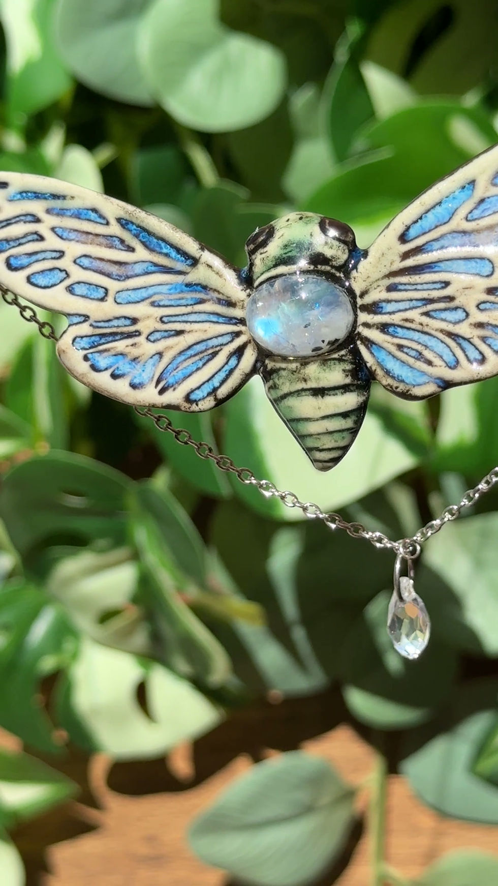 Thumbnail: CICADA PENDANT WITH MOONSTONE