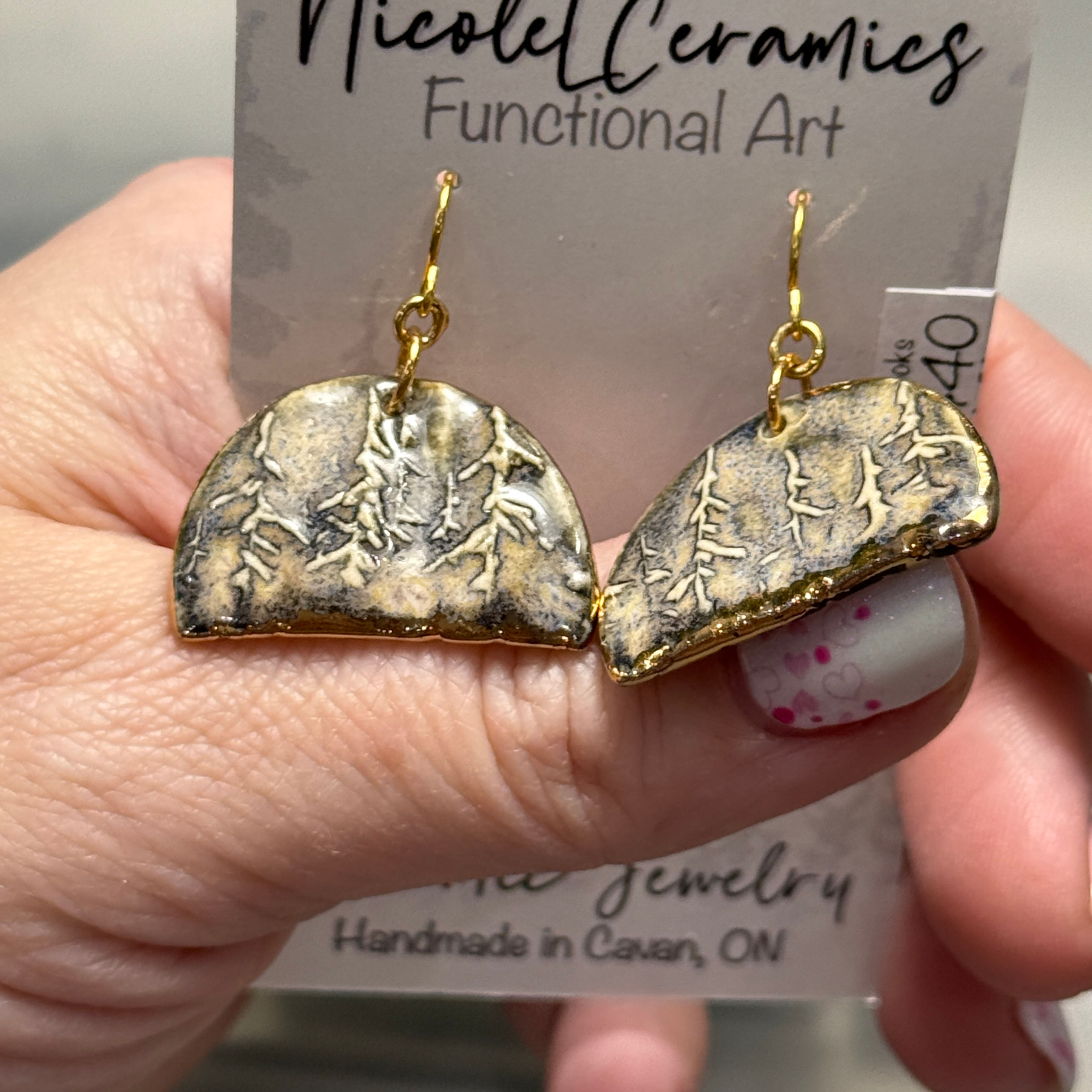 Organic Edge in 22K Gold Ceramic Earrings