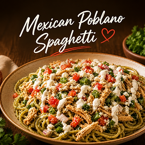 Mexican Poblano Spaghetti