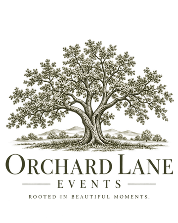 Orchard Lane Events heritage apple tree logo — Rooted in Beautiful Moments