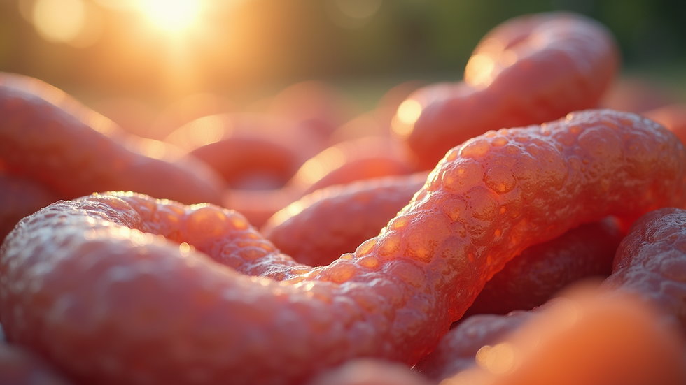Close-up view of healthy gut microbiome illustration