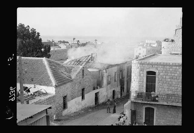 1938 LOC,  Incendiary in a Jewish Quarter in Haifa