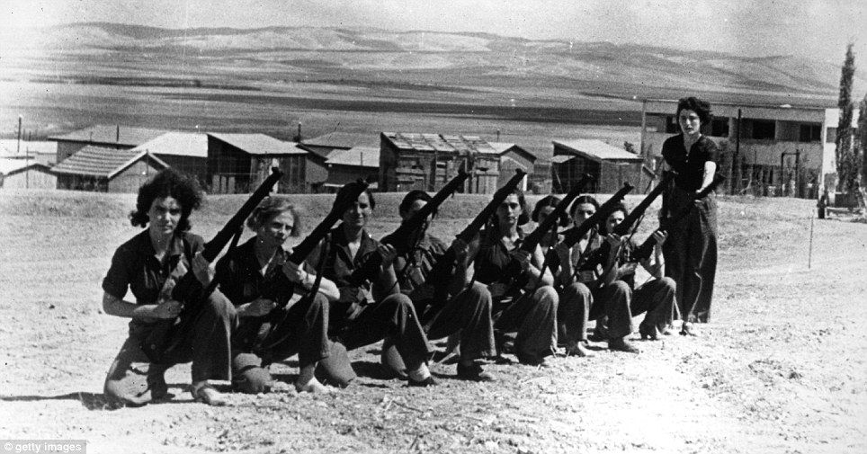 1938 GETTY Women of the Haganah train in one of their settlements in Palestine