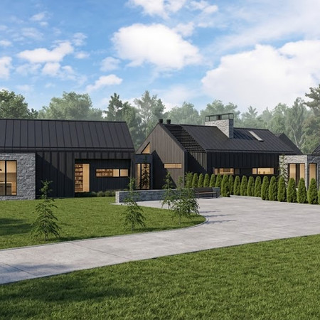 Modern house with large windows and landscaped yard. Tauranga