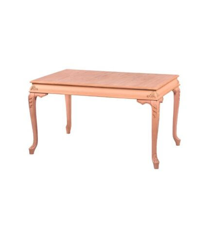 Masiflife 140 Cm Sabit Bombeli Oymalı Masa - Cilasız Ham Ahşap