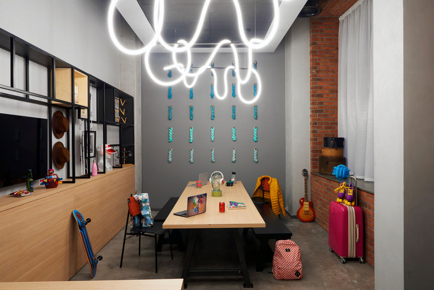 Forest Contracts Ltd’s contract furniture design showcased in the Moxy hotel Manchester hotel public areas.