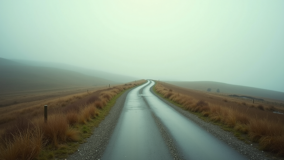 Wide angle view of a serene landscape with a winding path
