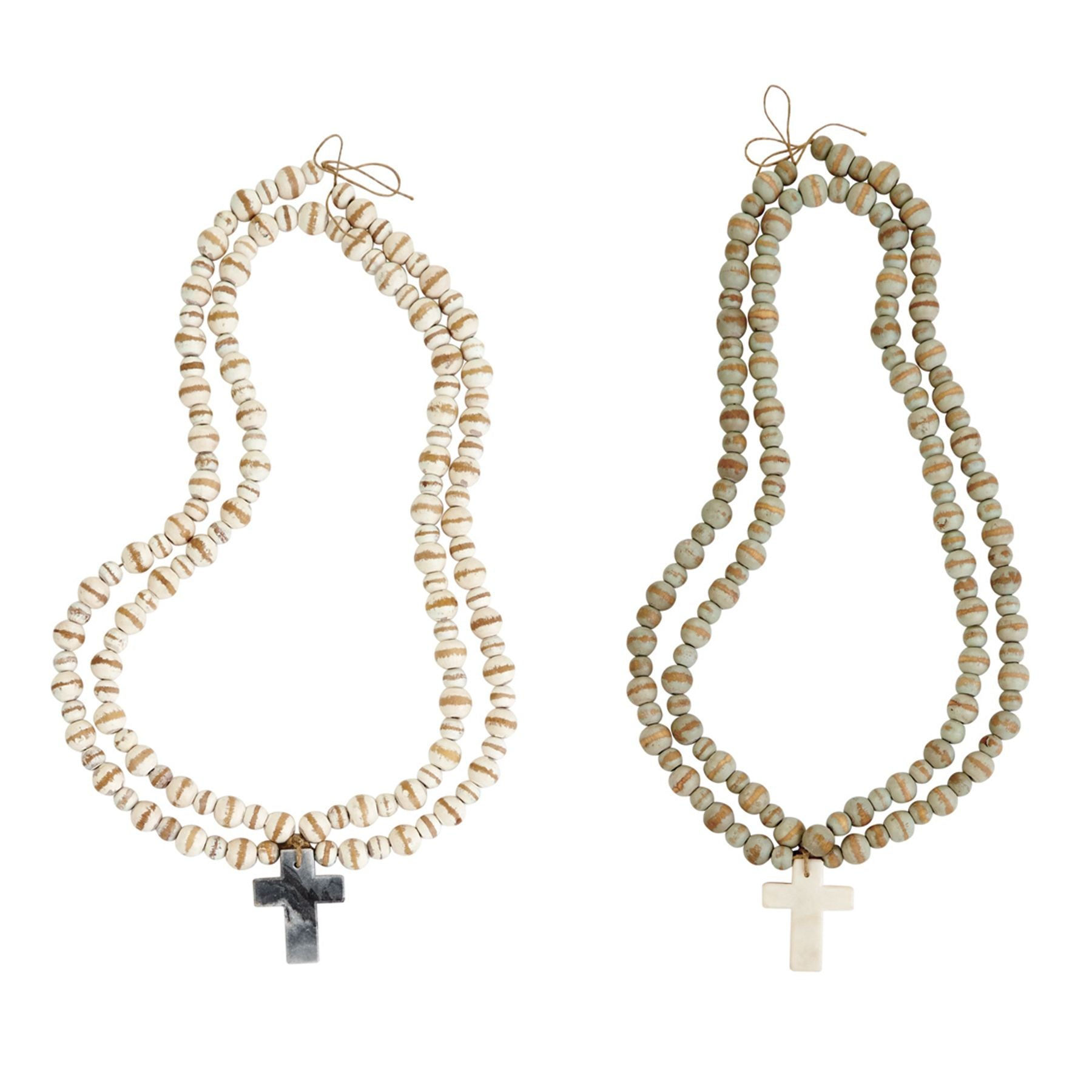 Marble White Cross Beads