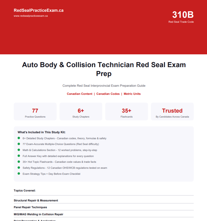 310B Auto Body Collision Exam Prep Study Guide