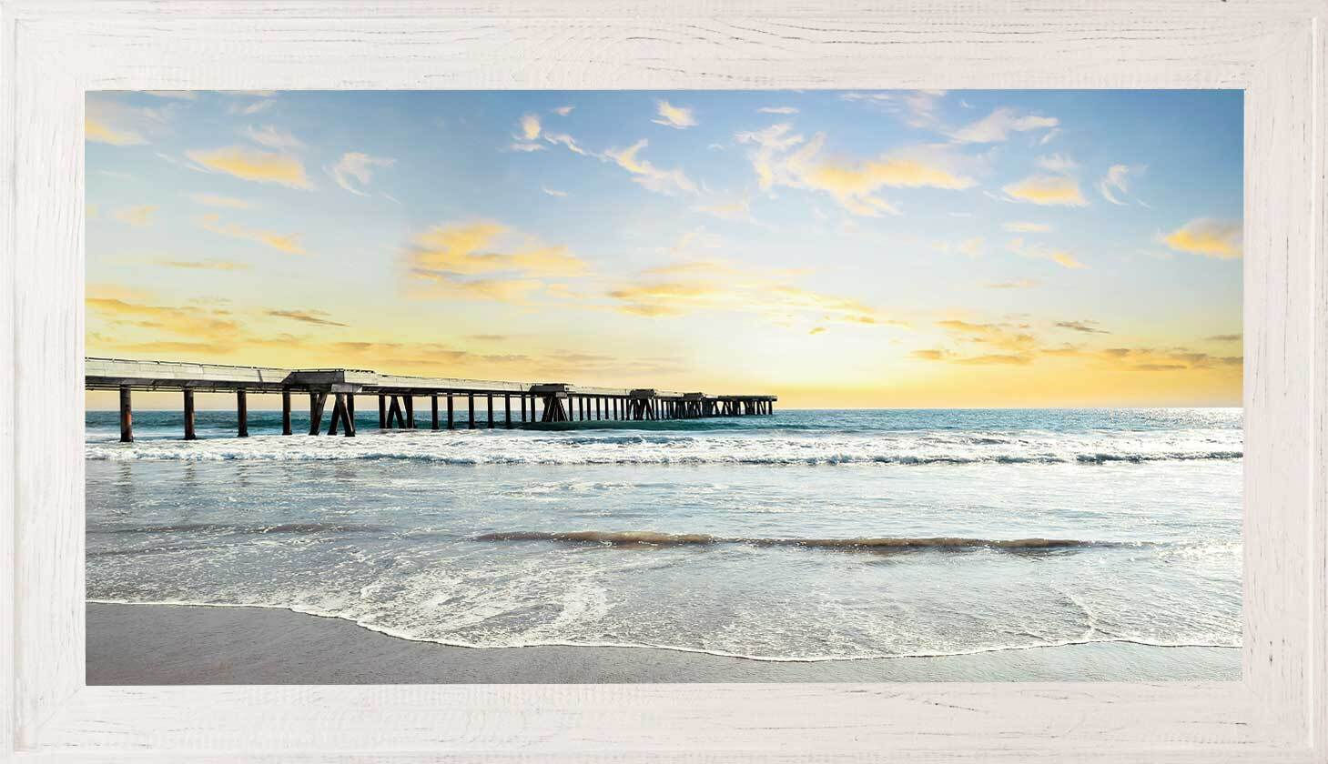 Beautiful ocean sunrise at the pier 30 x 54
