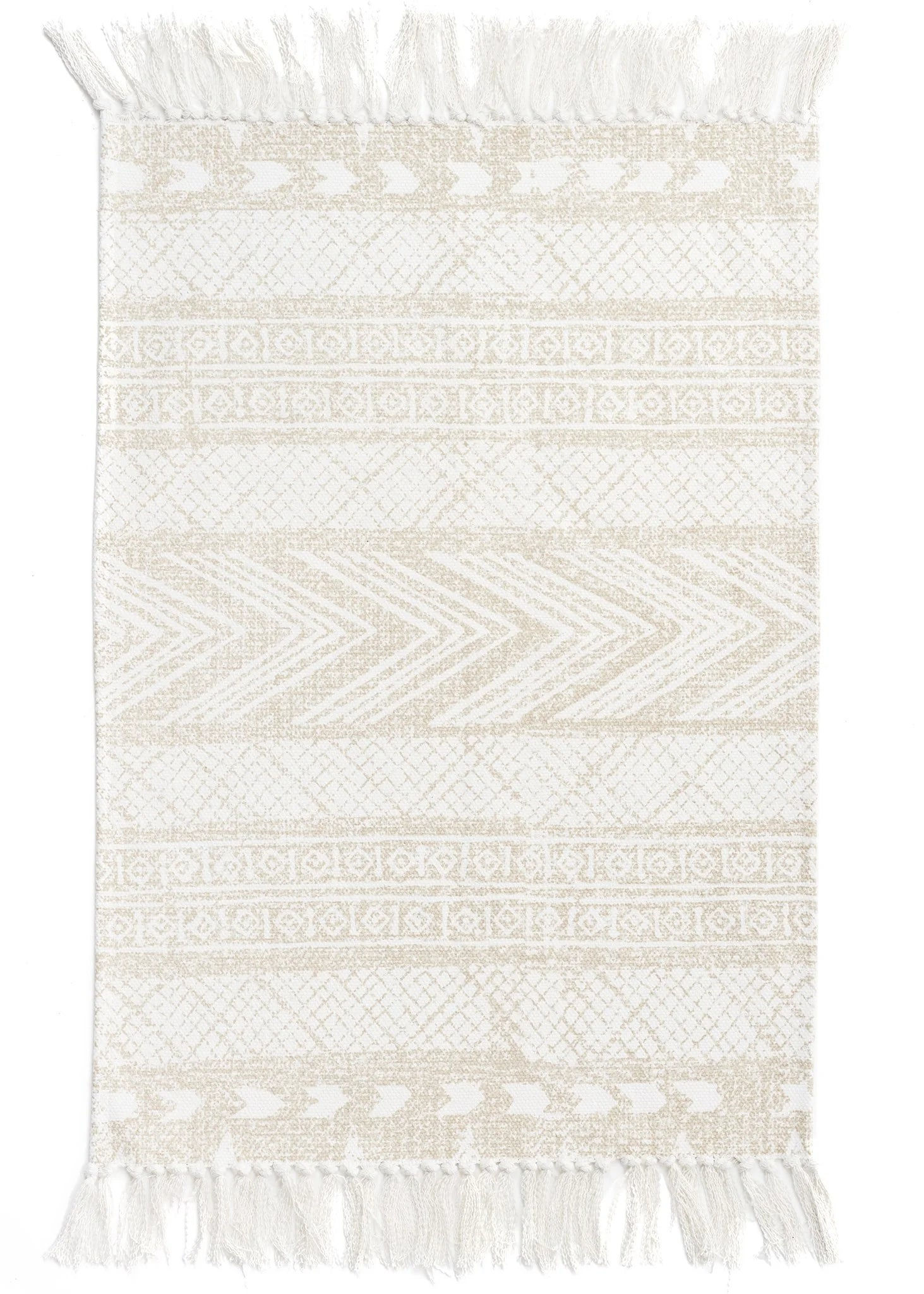 Natural white cotton rug  24x36-inch