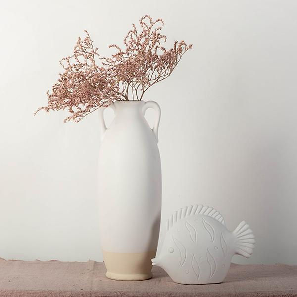 Ceramic Vase With Handles 17"