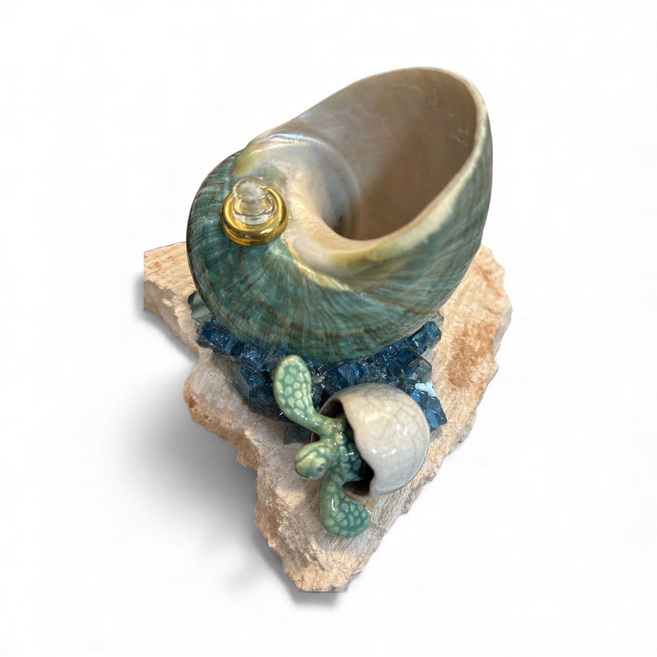 Elegant seashell oil lamps