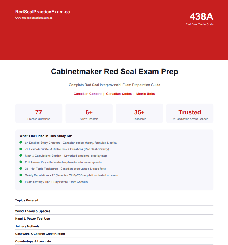 Thumbnail: Red Seal Red Seal 438A Cabinetmaker Exam Prep Study Guide