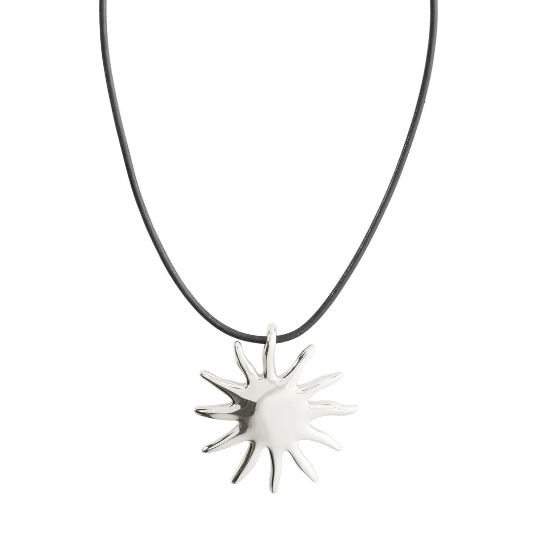 Large, silver-Gold plated sun Pendant Chain
