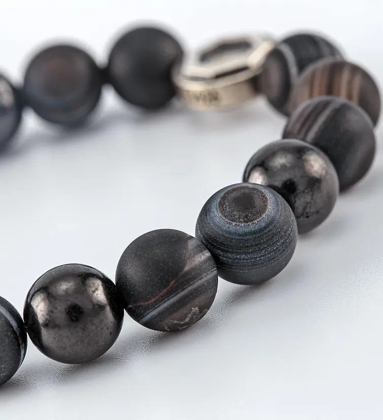 Thumbnail: Shungite Wrist Mala - Dzi Galaxy