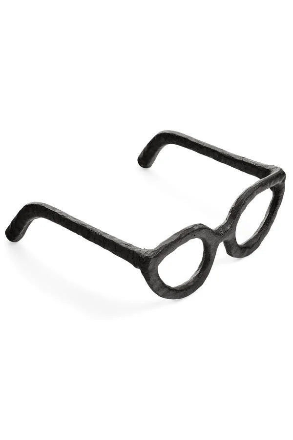 Black Faceted Metal Glasses