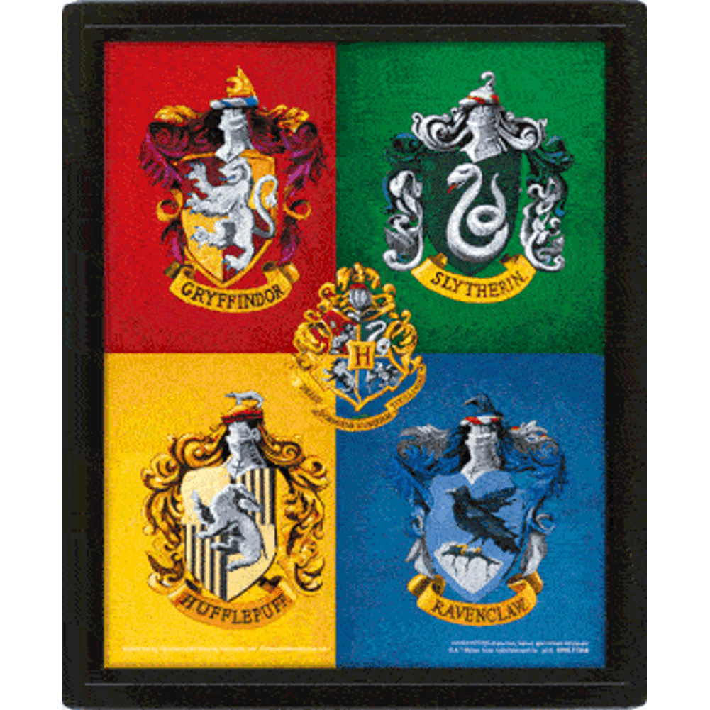 Harry Potter Crests Framed 3D Picture.
