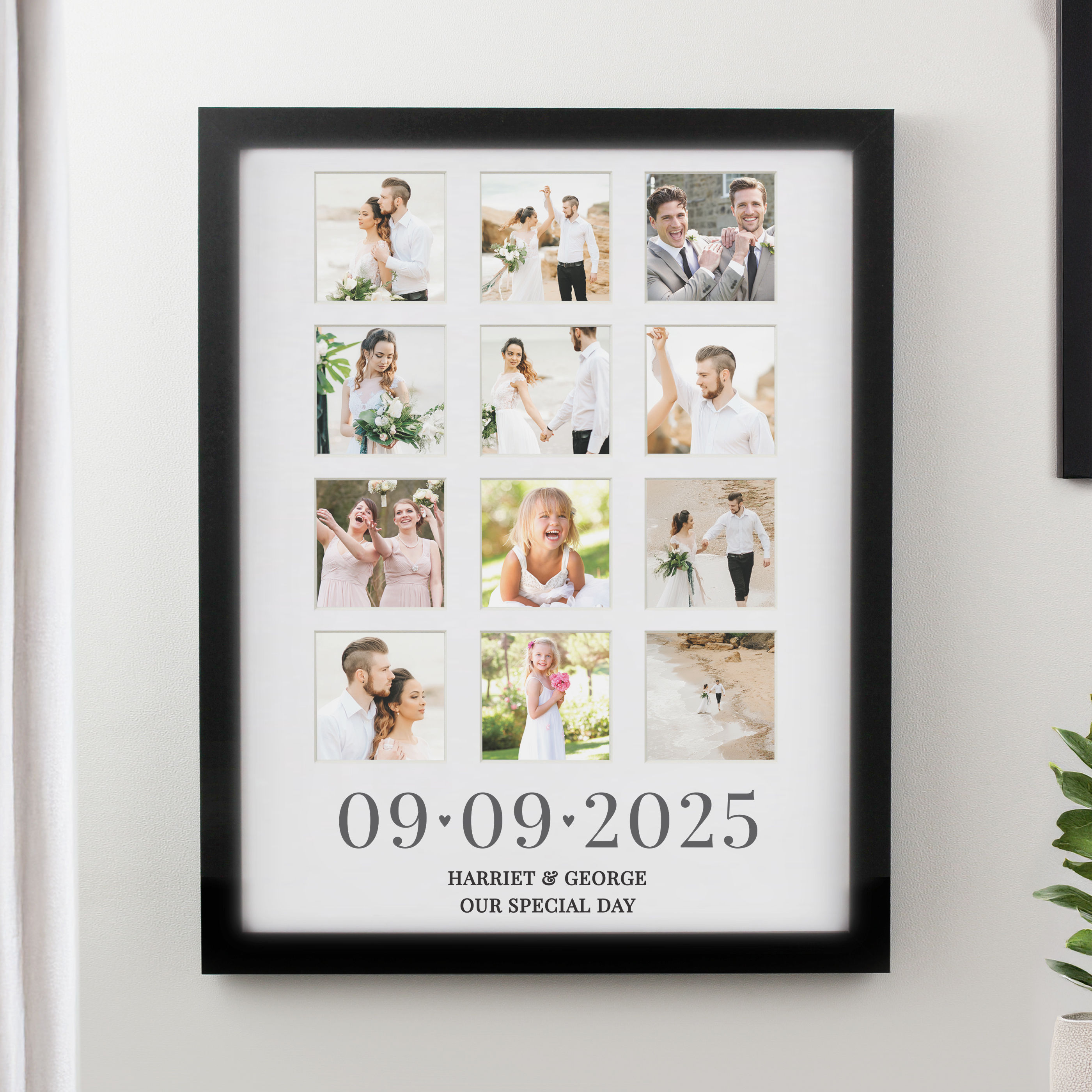 Personalised Special Date Black Multi Photo Frame.