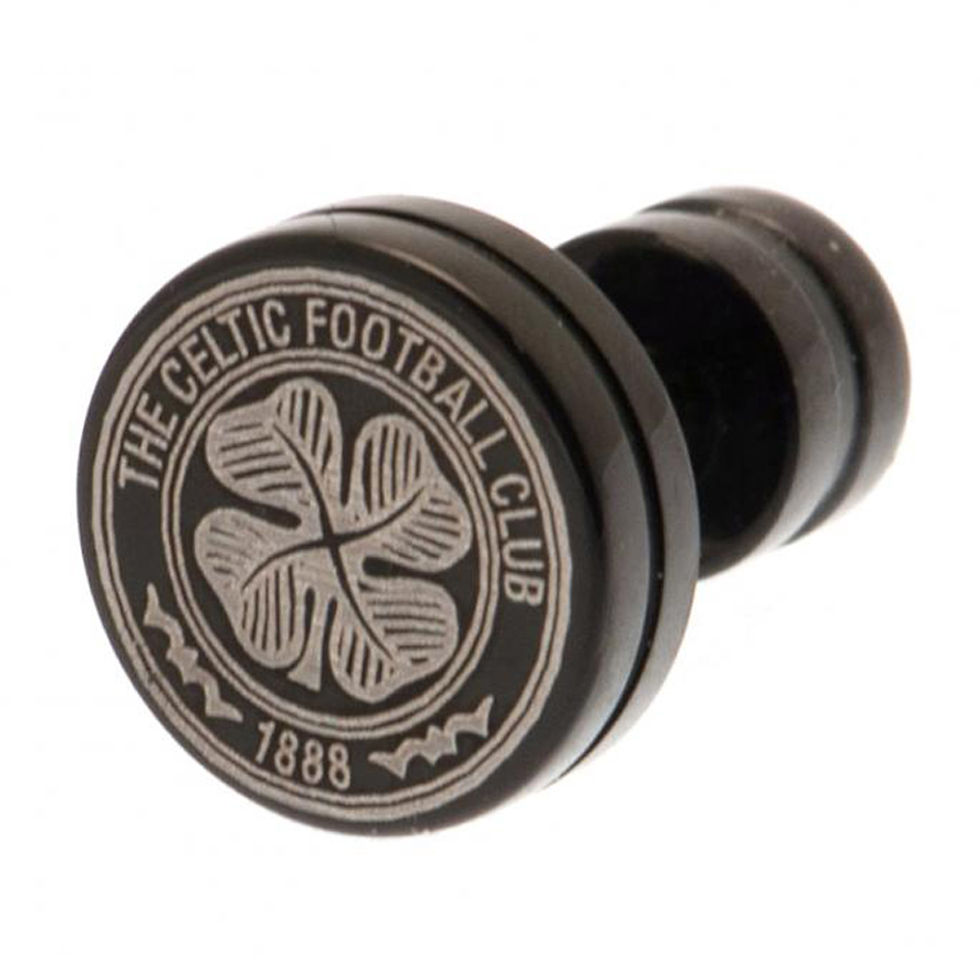 Celtic FC Black IP Stud Earring.