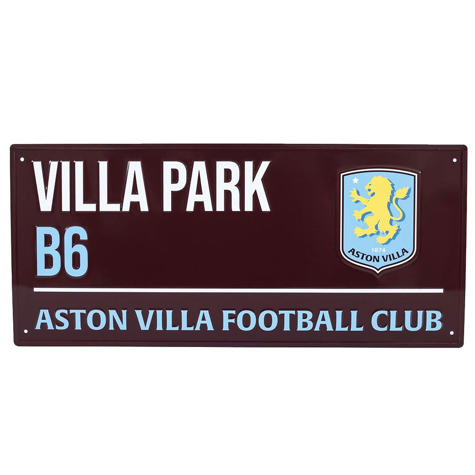 Aston Villa FC Colour Street Sign.