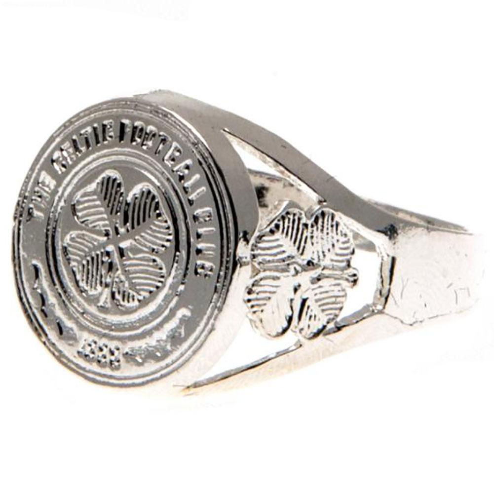 Celtic FC Silver Plated Crest Ring Small.