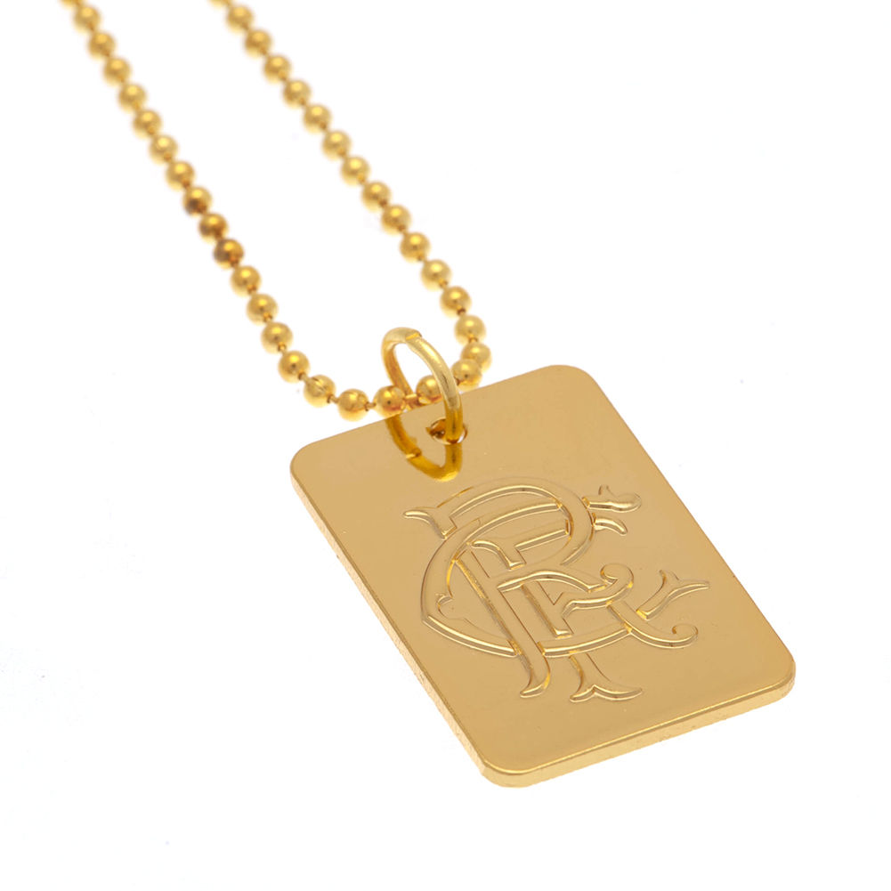 Rangers FC Gold Plated Dog Tag & Chain.