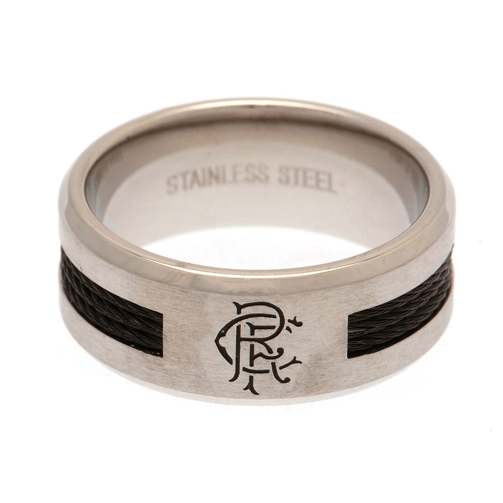 Rangers FC Black Inlay Ring Small.
