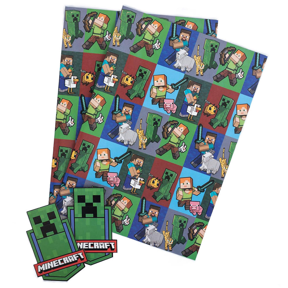 Minecraft Characters Gift Wrap.
